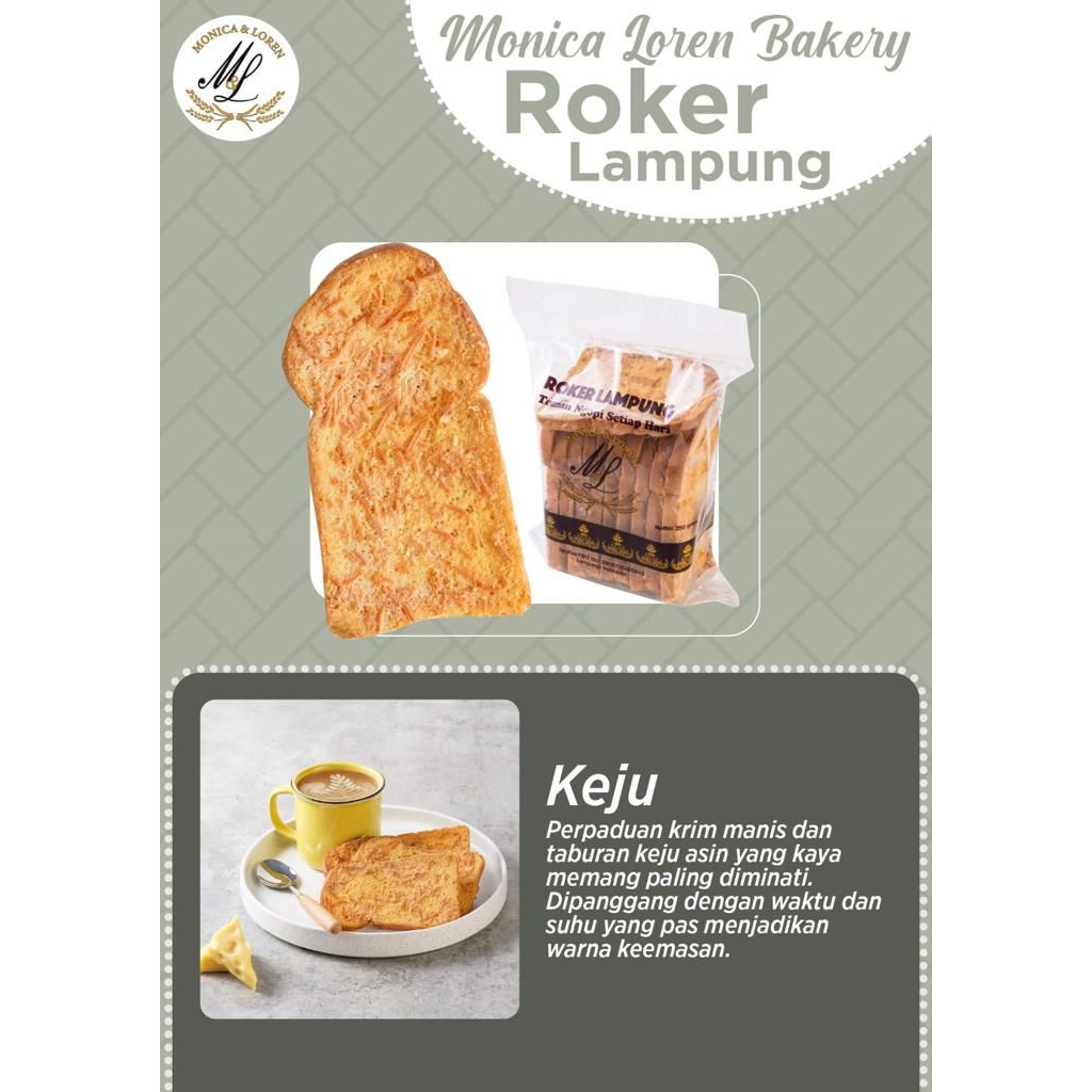 Roker Monica &amp; Loren Roti Kering Premium Khas Lampung 250 g