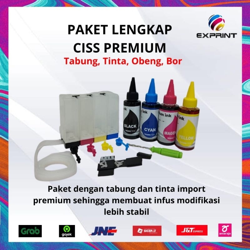 Tabung Infus Printer 4warna+Tinta Premium Universal 4 warna