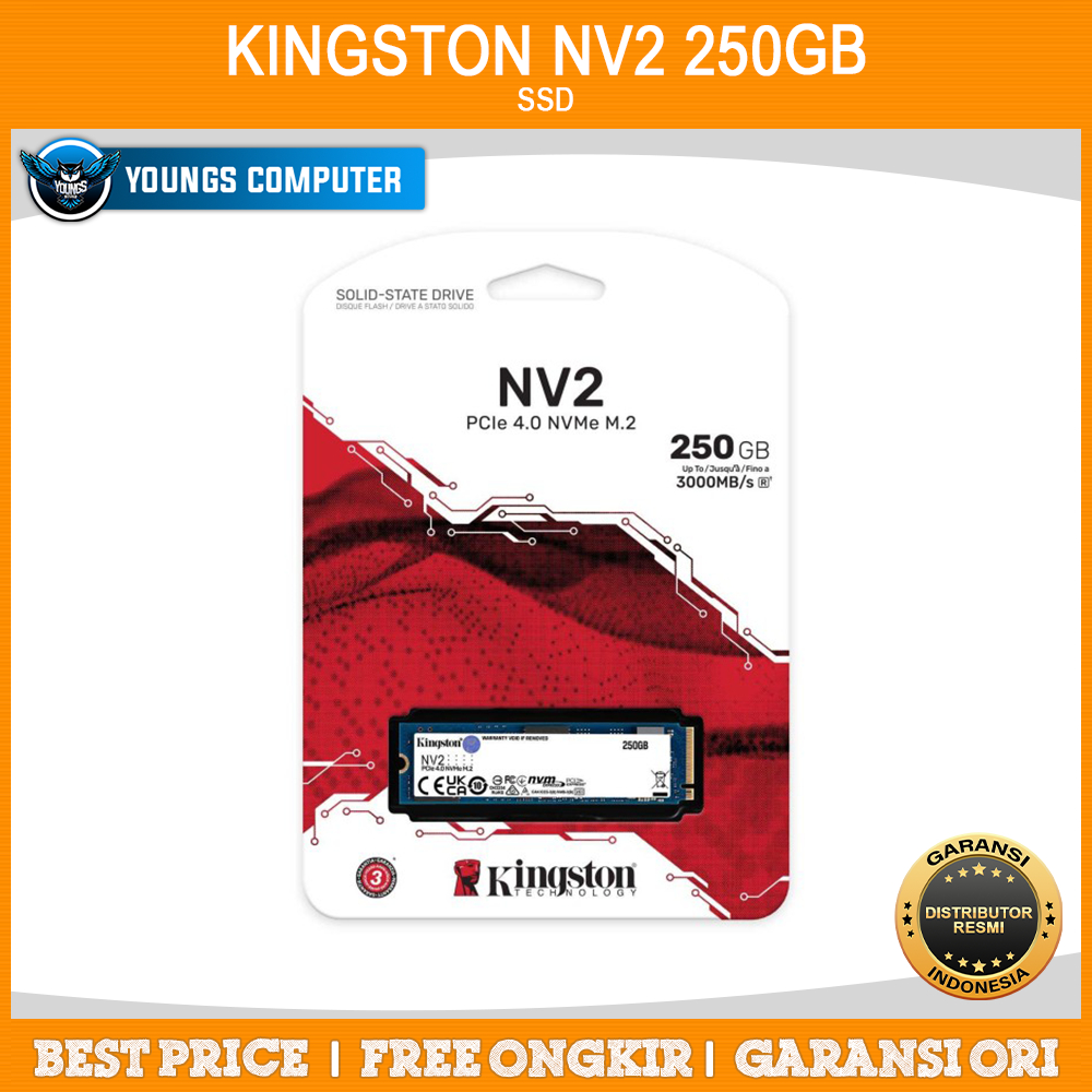 KINGSTON NV2 250GB | PCIE 4.0 M.2 NVMe PCIe Gen 4 x4 SSD