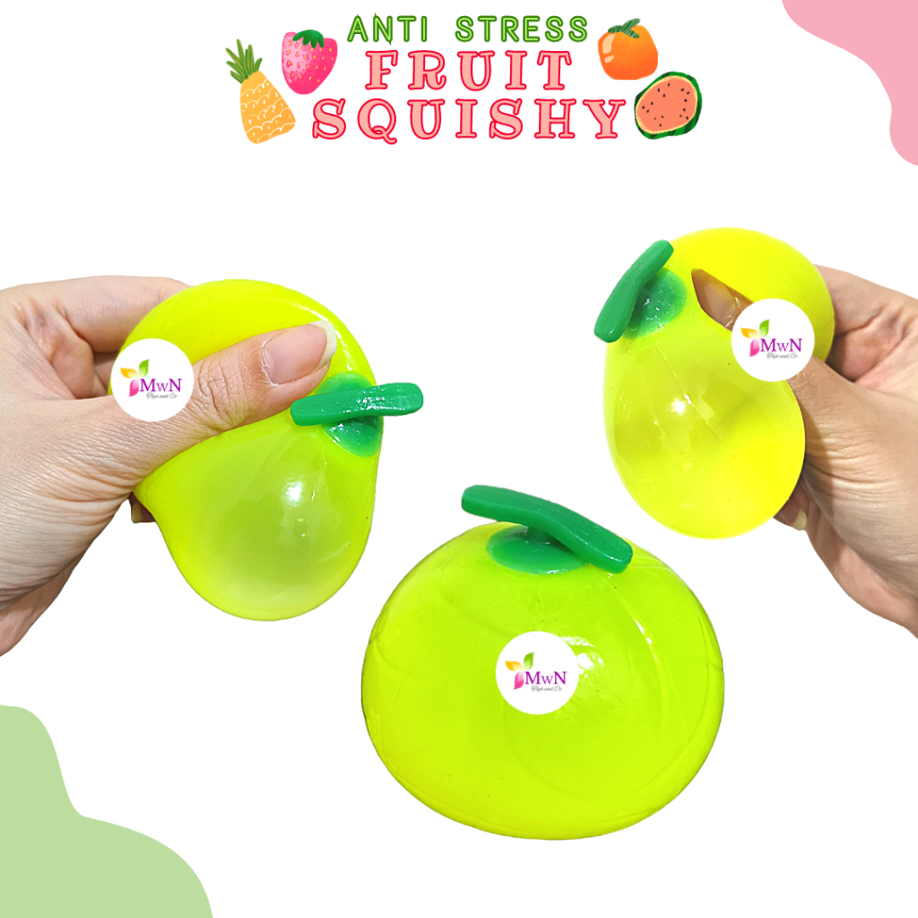 mwn Mainan Fruit Squishy Splash Ball / Bola Pencetan Anti Stress buaH