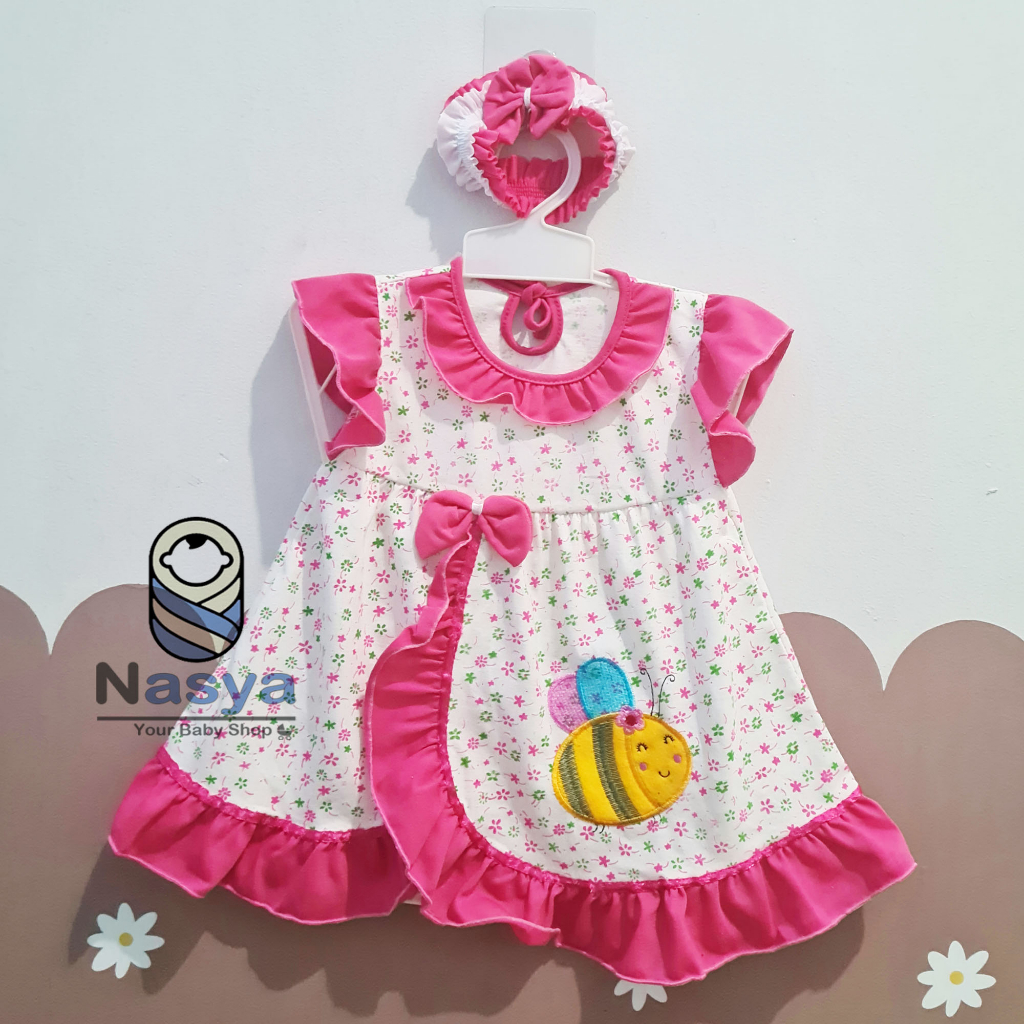 [P-072] Dress Bayi (0-6 bulan) Perempuan Motif Animal cartoon