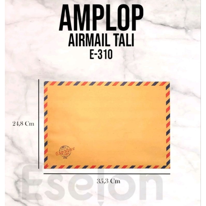 

1 PAK/10 PCS AMPLOP COKLAT TALI/AMPLOP LAMARAN KERJA EXECUTIVE E-308/310 AIR MAIL 35,3 CM X 24,8 CM UKURAN FOLIO F4