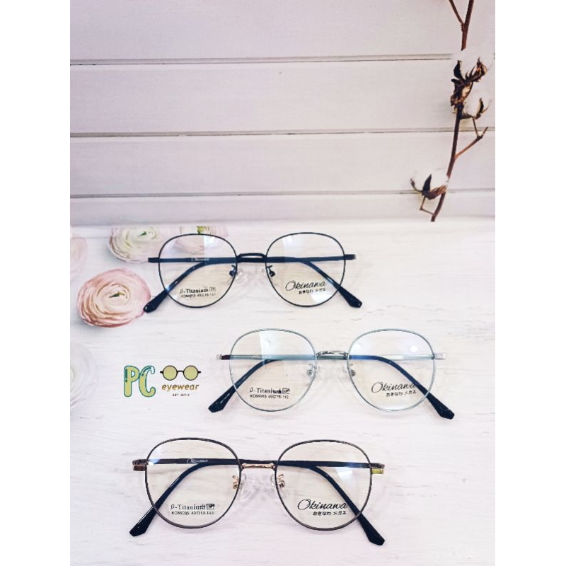 PC_eyewear - Frame "OKINAWA" 66005 B-Titanium / kacamata bulat B-Titanium Cowok Cewek