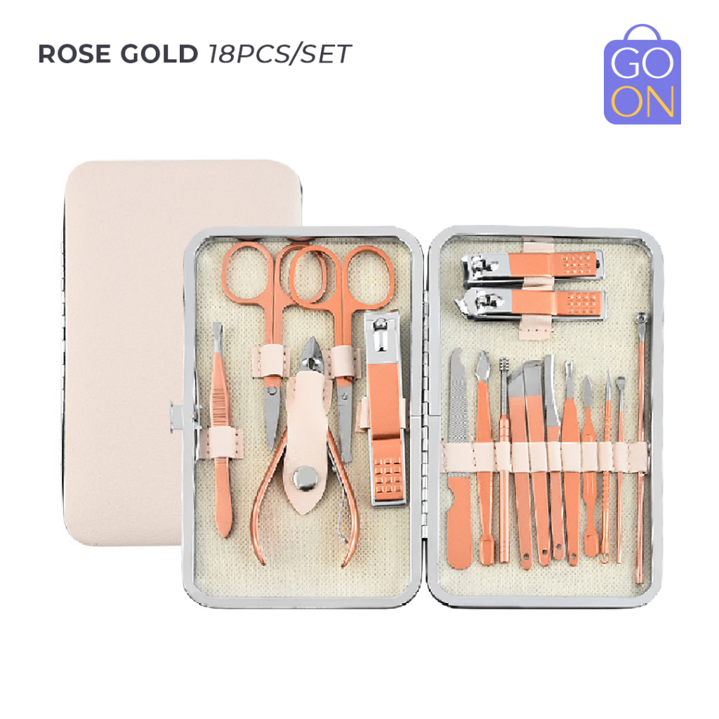Manicure &amp; Pedicure Set Rose Gold Premium - Perawatan Kecantikan Kuku dan Alis