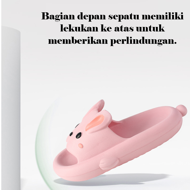 Komin Sandal Kelinci Anak Lucu Baby Sendal Anak Perempuan Anti Slip Cartoon Sendal  Anak Laki Laki Import Empuk Ukuran:30-35