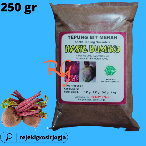 

Tepung Bit Merah Organik kemasan 250 GRAM