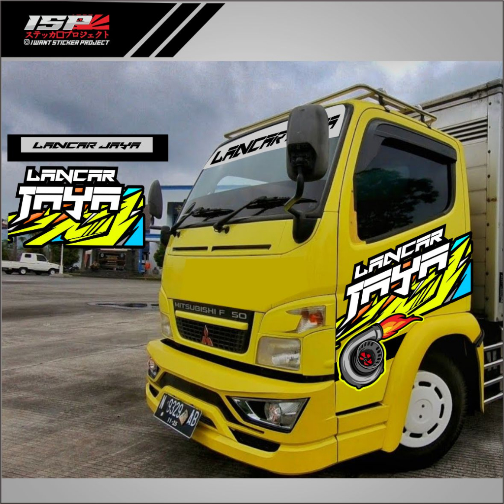 Stiker pintu dan kaca truk canter fuso colt diesel