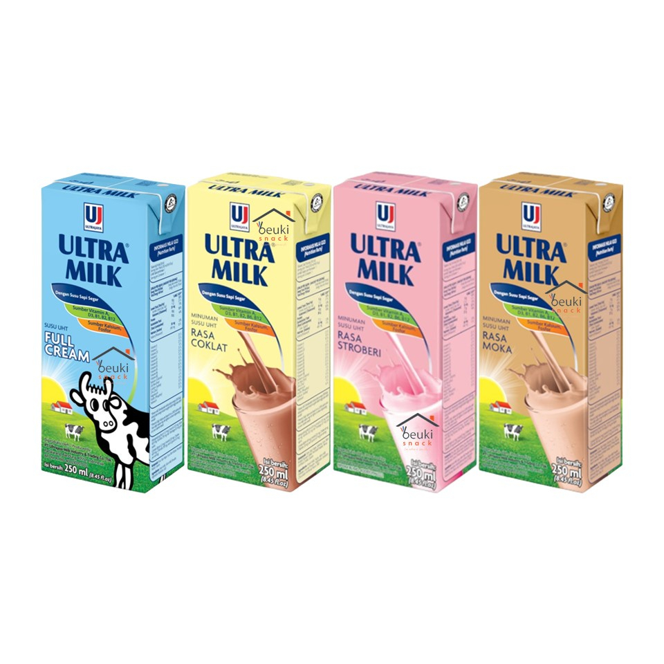 

Ultra Milk Susu UHT 250ml 200ml Chocolate Strawberry Vanilla Full Cream Taro Caramel