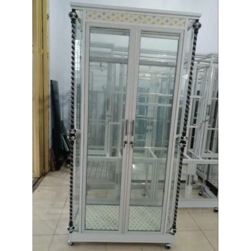 LEMARI PAKAIAN ALUMUNIUM PINTU KACA LEMARI PAKAIAN MINIMALIS MURAH