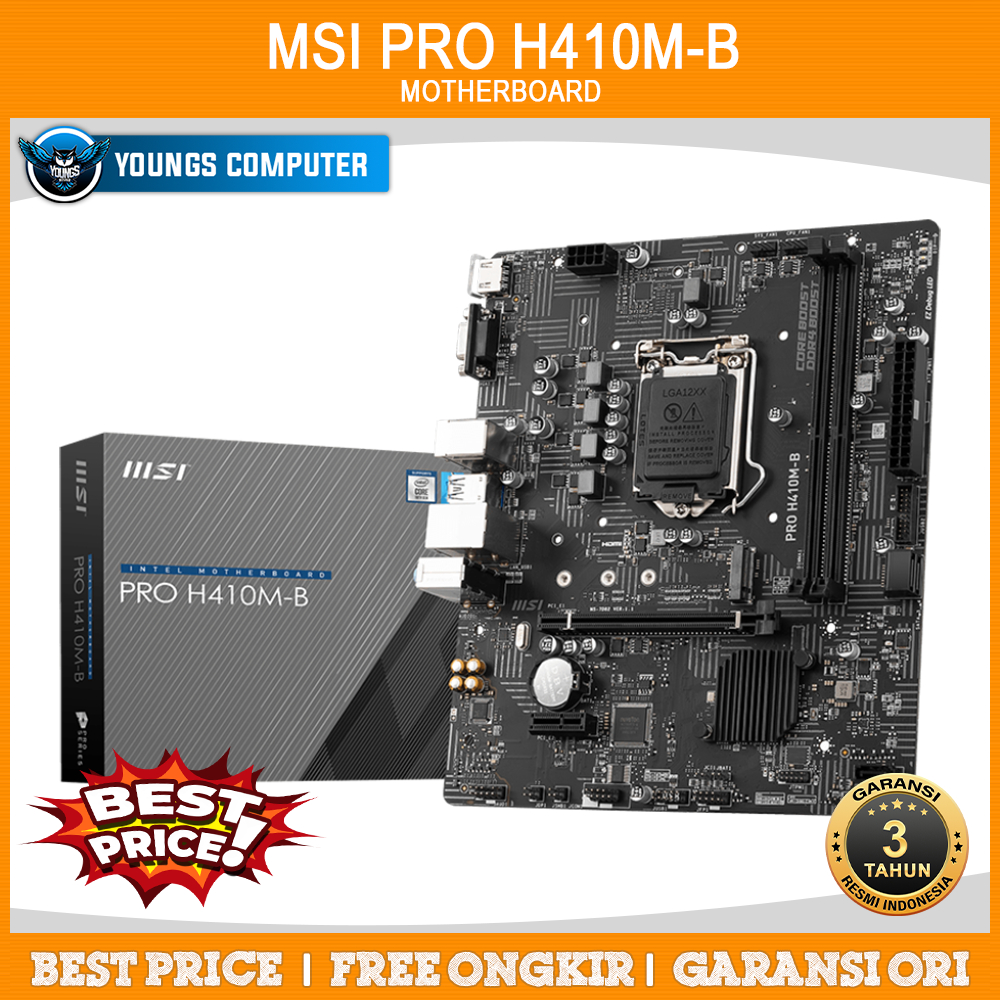 MSI PRO H410M-B | Chipset H510 | Intel Gen 10 LGA1200 H410 Mainboard