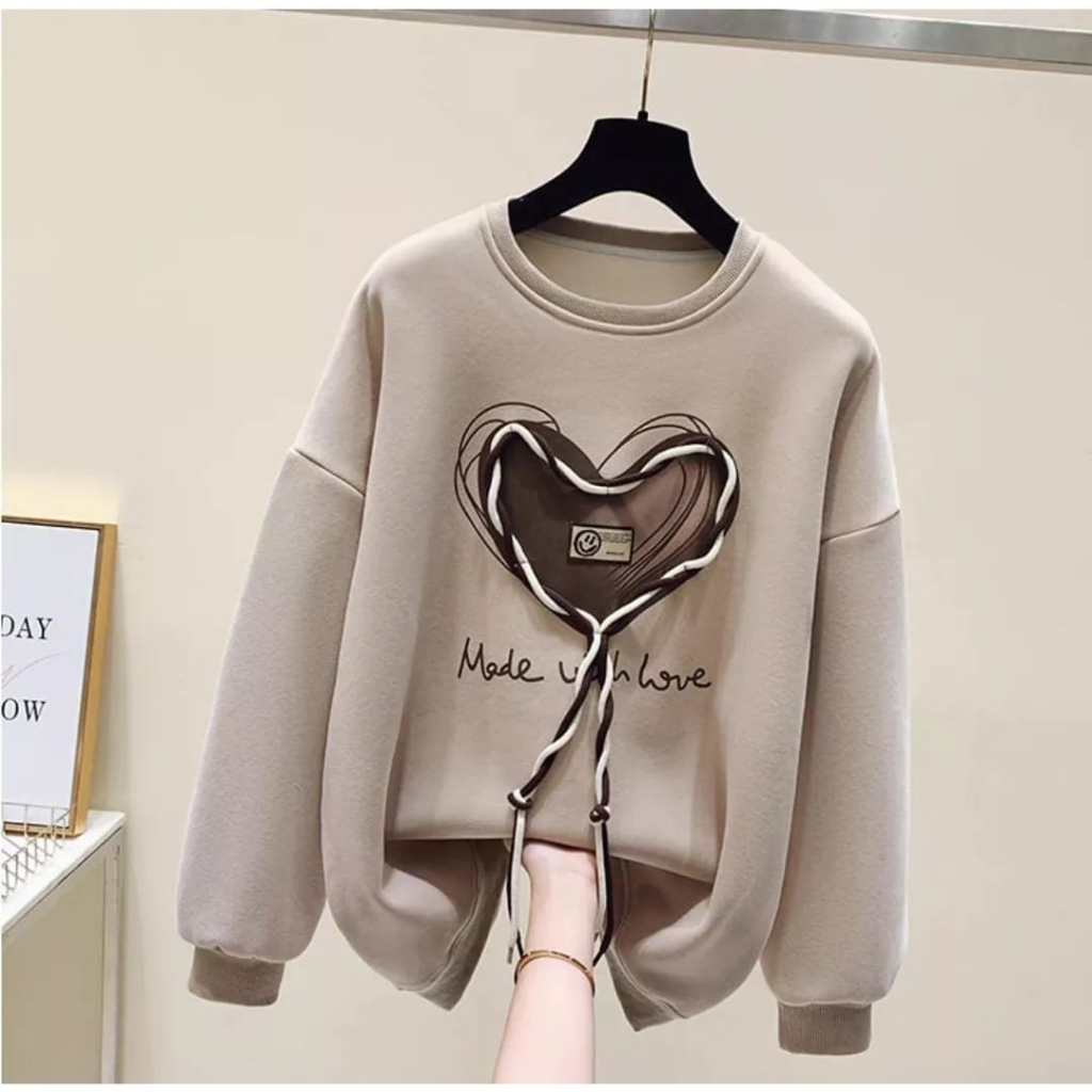 Crewneck MADE LOVE SWEATER Wanita | Sweater Oblong Wanita | Oversize