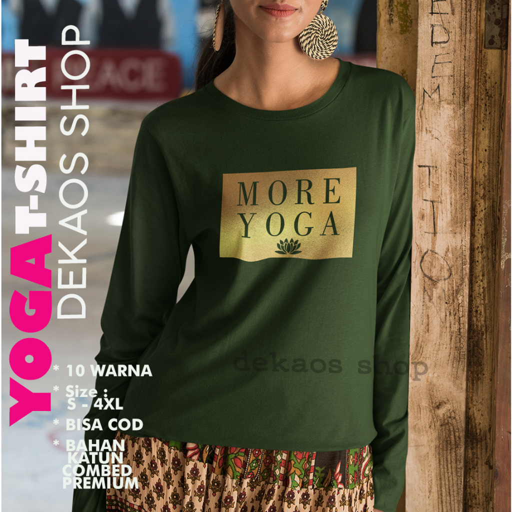 KAOS YOGA WANITA / BAJU YOGA LENGAN PANJANG / KAOS SENAM YOGA WANITA / KAOS SENAM LENGAN PANJANG / B