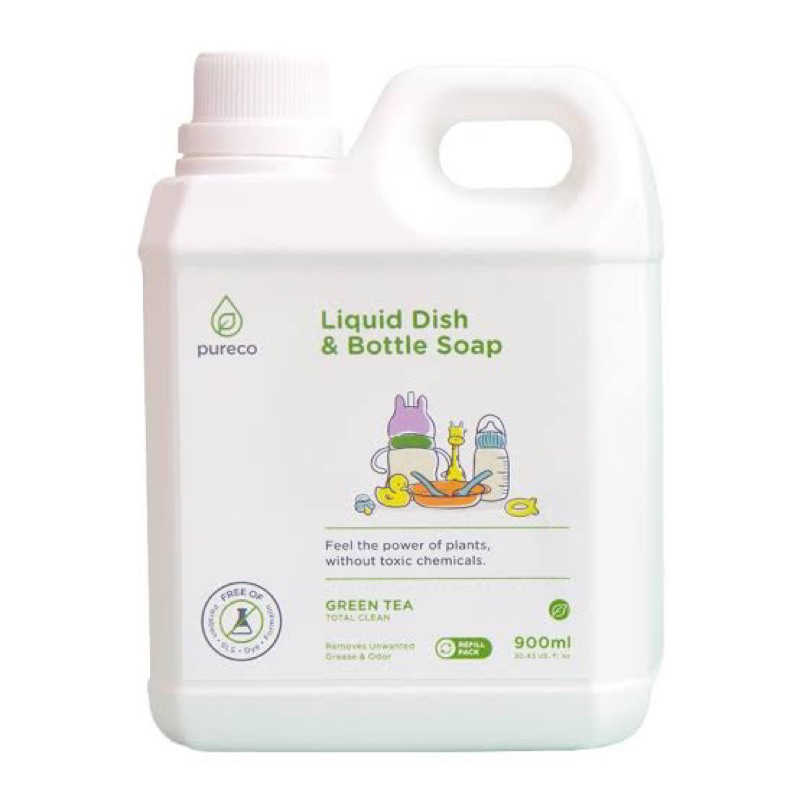 Pureco Liquid Dish dan Bottle Soap 900ml refill