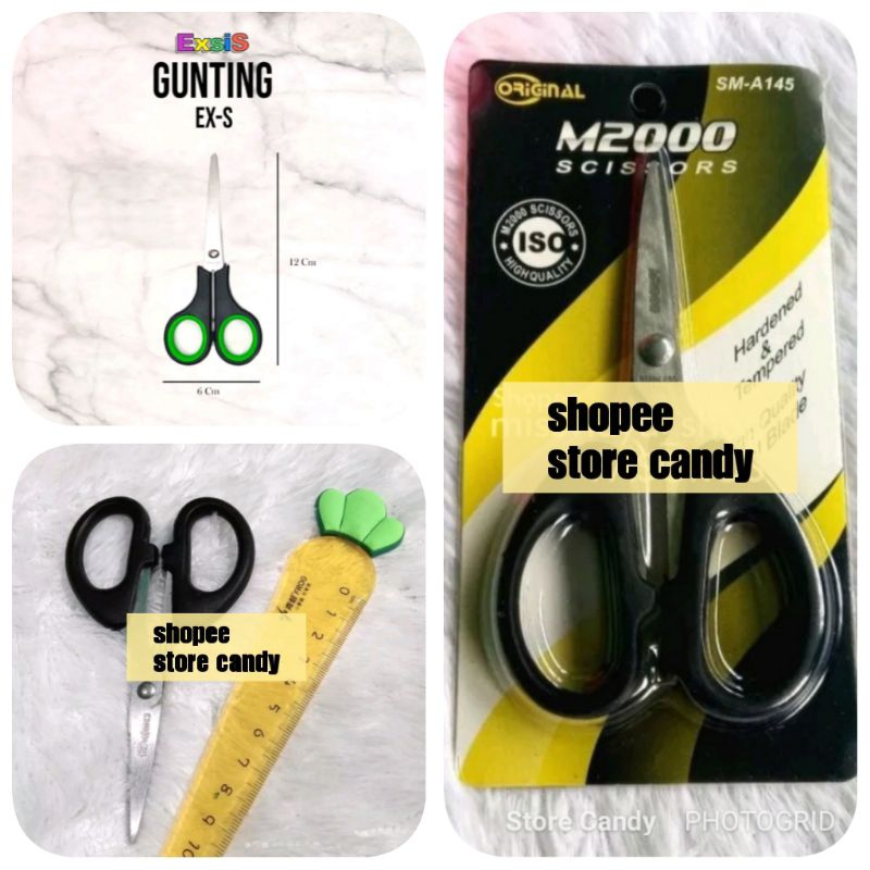 

Gunting emigo M2000 ukuran kecil / gunting EX S hitam EXSIS