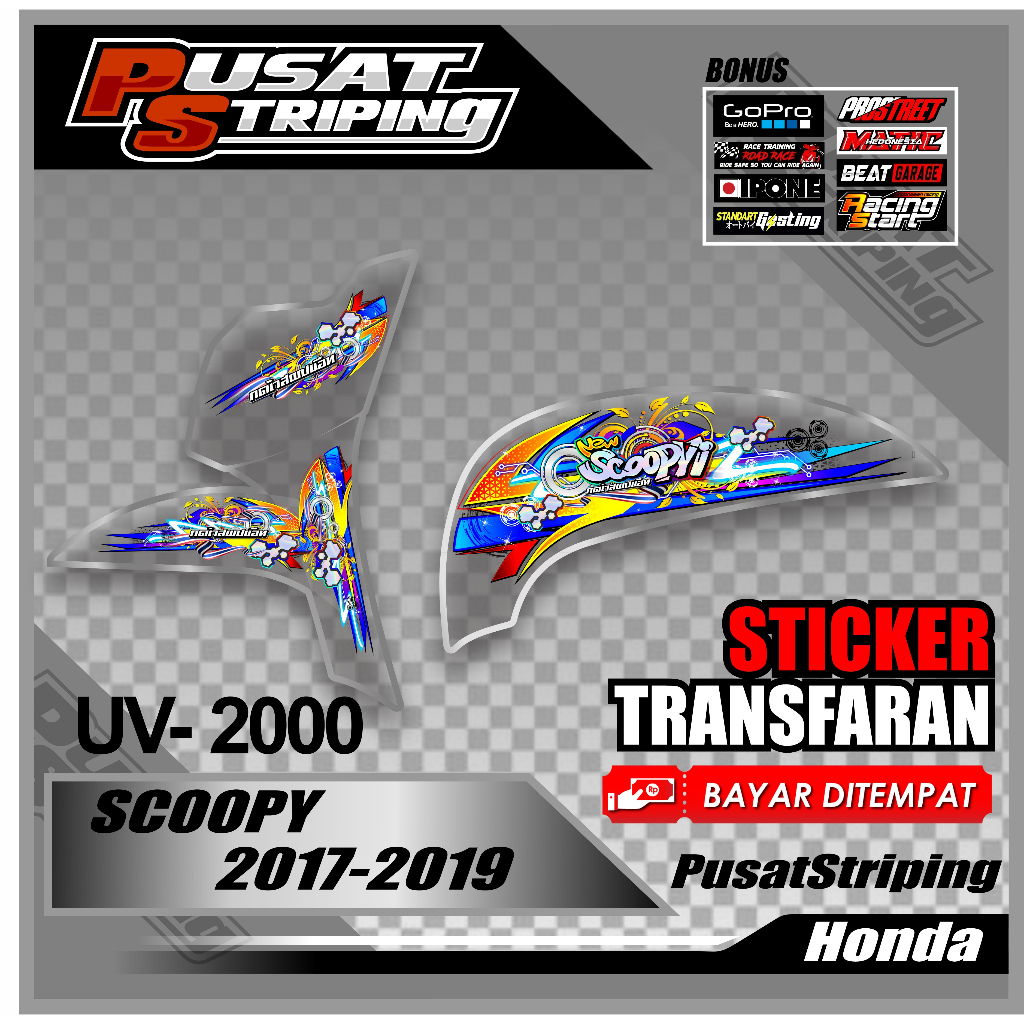 STRIPING TRANSPARAN GLOSSY SCOOPY 2017-2019 // STRIPING UV SCOOPY THAILAND