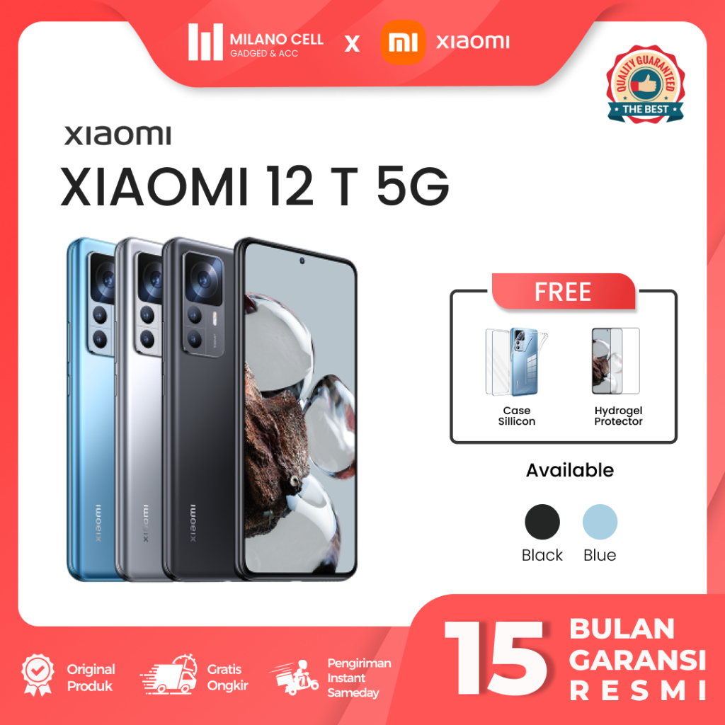 Xiaomi 12T 8/256GB | Android 12, MIUI 13 | Mediatek Dimensity 8100-Ultra | Garansi Resmi