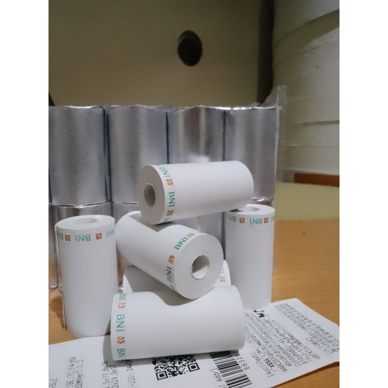 

kertas kasir thermal logo BNI ukuran 58x40