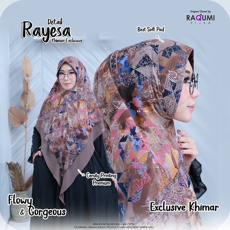 RAYESA KHIMAR EXCLUSIVE  BY RAQUMI HIJAB | KHIMAR MOTIF