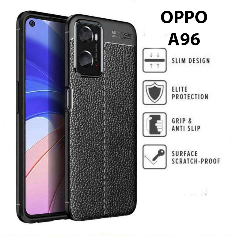 Case Auto Focus OPPO A96 Leather Experience SoftCase Slim Ultimate / Casing Kulit