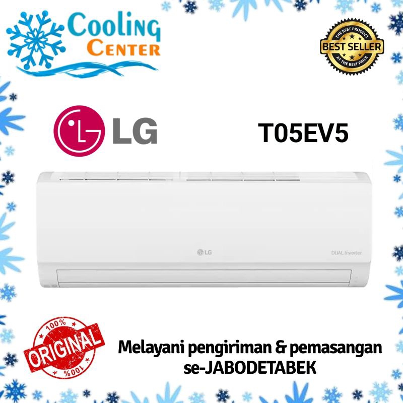 AC LG T05EV5 1/2 PK Harga Unit Only DUAL COOL INVERTER