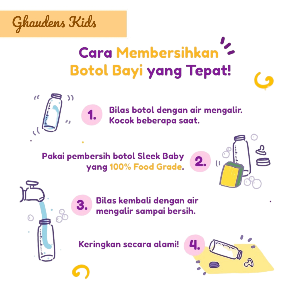 Sleek Baby Bottle Nipple &amp; Accessories Cleanser 70ml/Sabun Cuci Botol Bayi