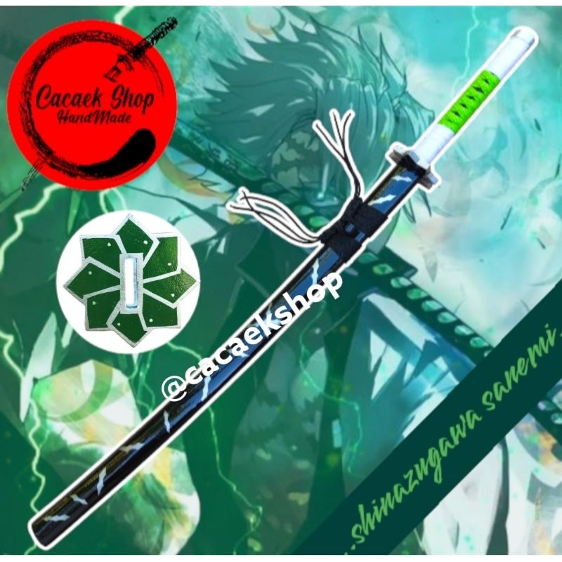 Pedang kayu anime sanemi kimetsu no yaiba