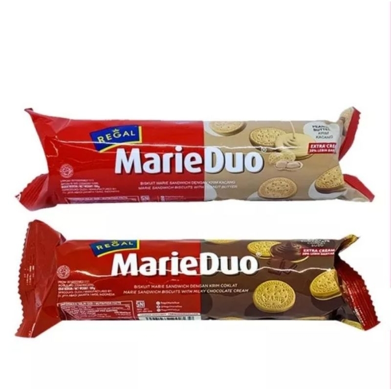 PROMO !! REGAL MARIE DUO BISKUIT KRIM COKLAT / KACANG 100 GRAM TERMURAH