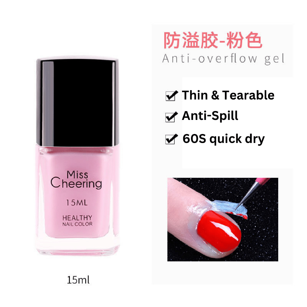 Anti Overflow Gel | Cairan Anti Luber Untuk Nail, Art Misscheering Anti Overflow Gel 15ML | Peel Off Tape Nail Gel | Cairan Anti Luber Untuk Nail Art