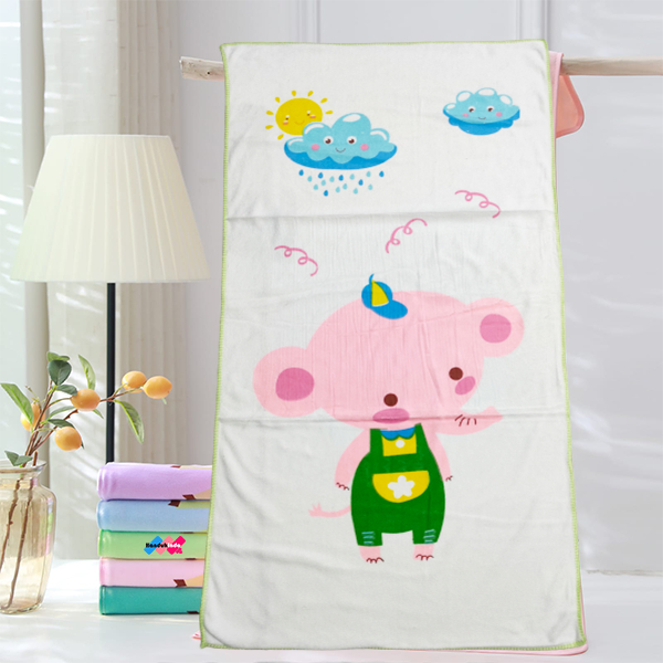 Handuk Mandi Anak Lembut Microfiber Motif Kartun Lucu Murah 50x100 Cm