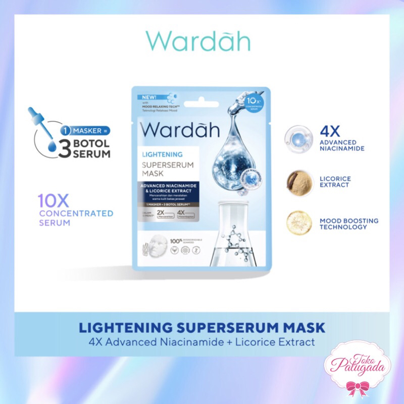 [BISA COD] Wardah Lightening SuperSerum Mask 20 ml - Sheet Mask - Masker Pencerah Wajah - Masker Glowing