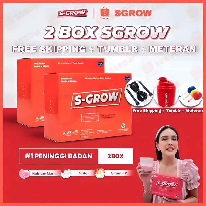 

S-GROW Suplemen Peninggi Badan High Calcium Terbaik (2 Box Isi 20 Sachet)