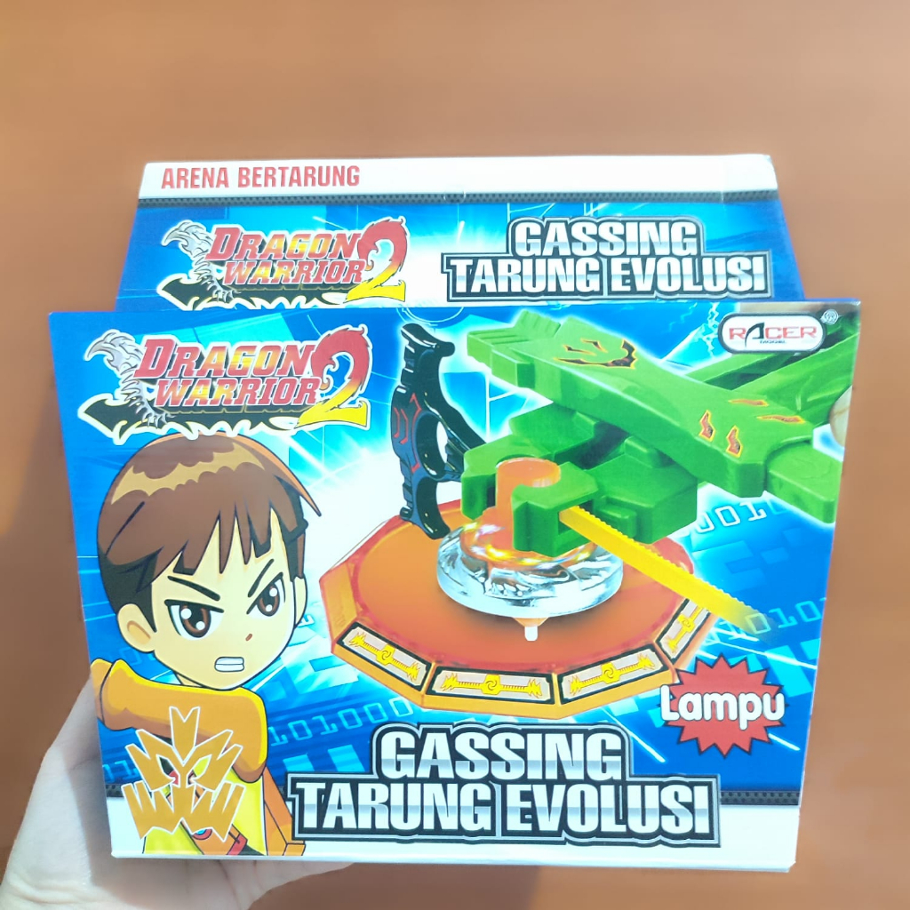 Mainan Anak Gassing Tarung Evolusi Dragon Warrior 2 - Mainan Gasing Gangsing Putar Tarung Lampu Arena Bertarung