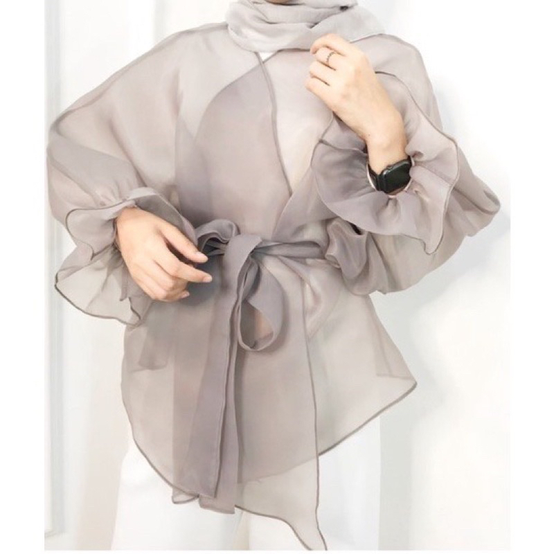 [COD] Outer Organza Balon Organza Top / Cardigan Tali