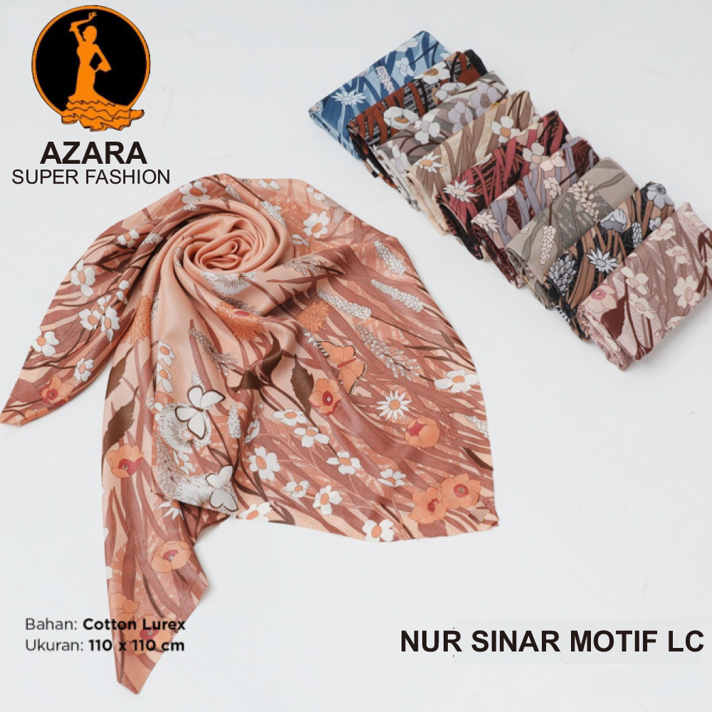 AZARA Hijab Segiempat Motif Nur Sinar / Luxury Print Lc