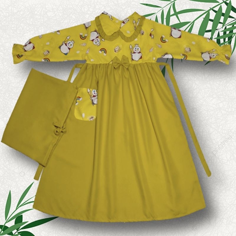 Gamis Anak perempuan terbaru  / gamis serut anak terbaru plus hijab