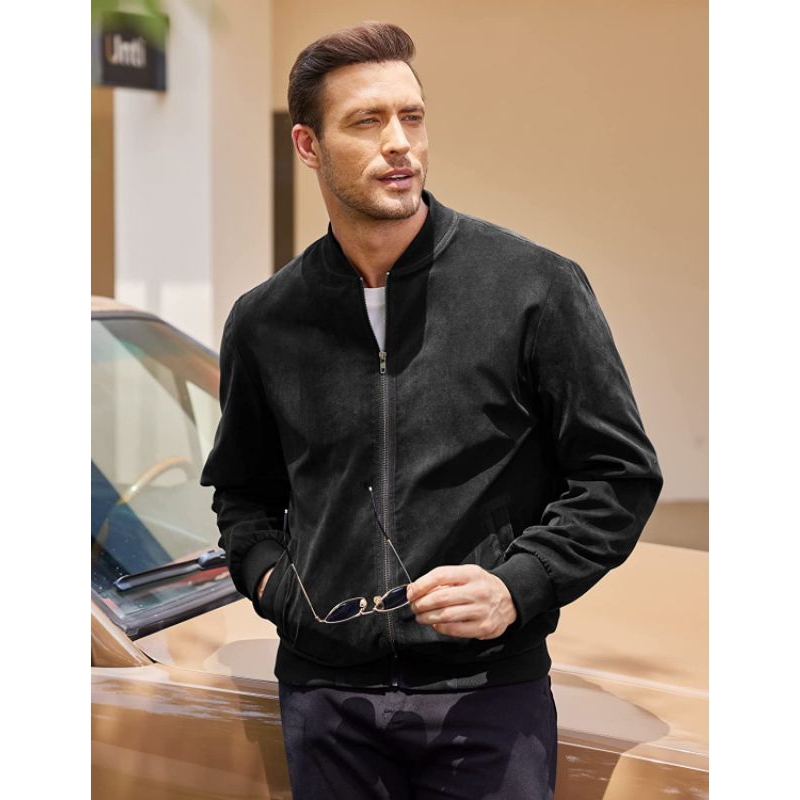 casual varsity jacket vintage lightweight suede bomber jackets