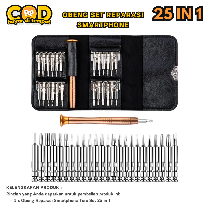 Vastar Obeng Set HP Multifungsi Serbaguna Vastar Obeng Set Reparasi 25 in 1 Torx Smartphone