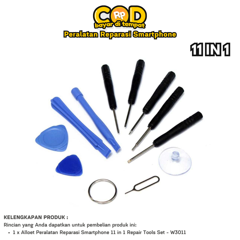 Paket Alat Perbaikan Smartphone Alloet 11 in 1 Repair Tools Set