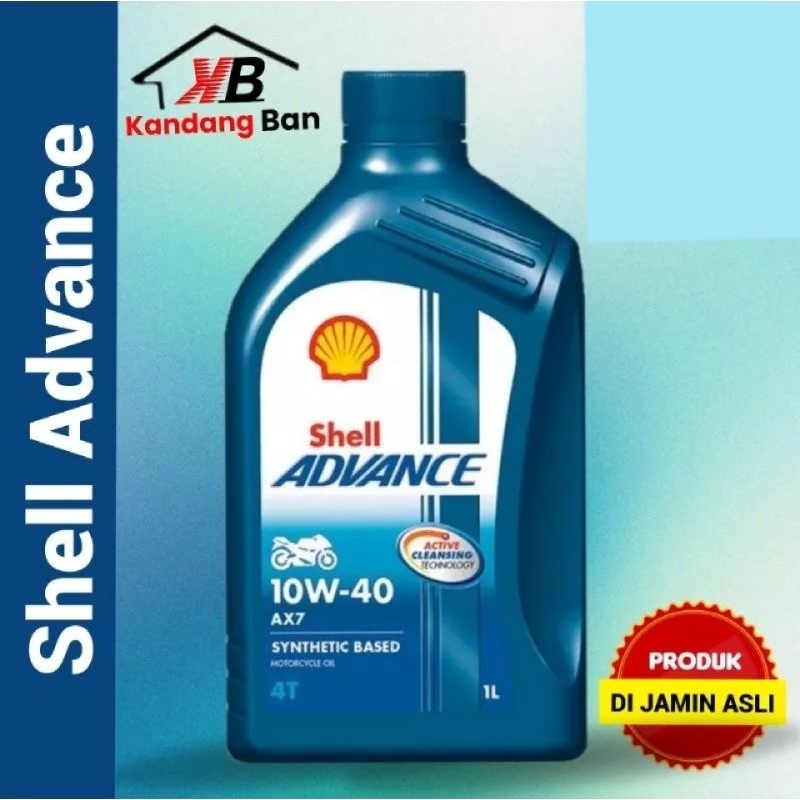 OLI SHELL ADVANCE AX7 4T 10W-40 1L  (DI JAMIN ASLI )