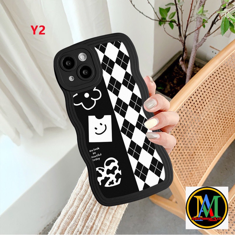 Evi_Drphone M022 Soft Case Cute Gelombang Catur Berlian Realme 5 5I 5S C1 C2 C3 C11 2020 C11 2021