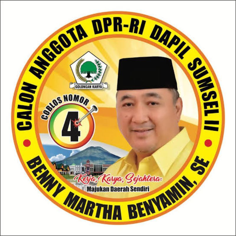 

Stiker PARTAI GOLKAR bulat 10 cm. anti robek .cocok Untuk di tempel di motor atau mobil