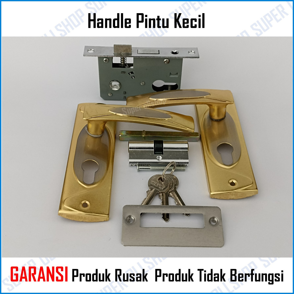 Kunci Slot Pintu Rumah Kecil / Kunci Pintu Rumah Silinder Handle Pintu Komplit / Handle Full Set Kunci Pintu Kamar