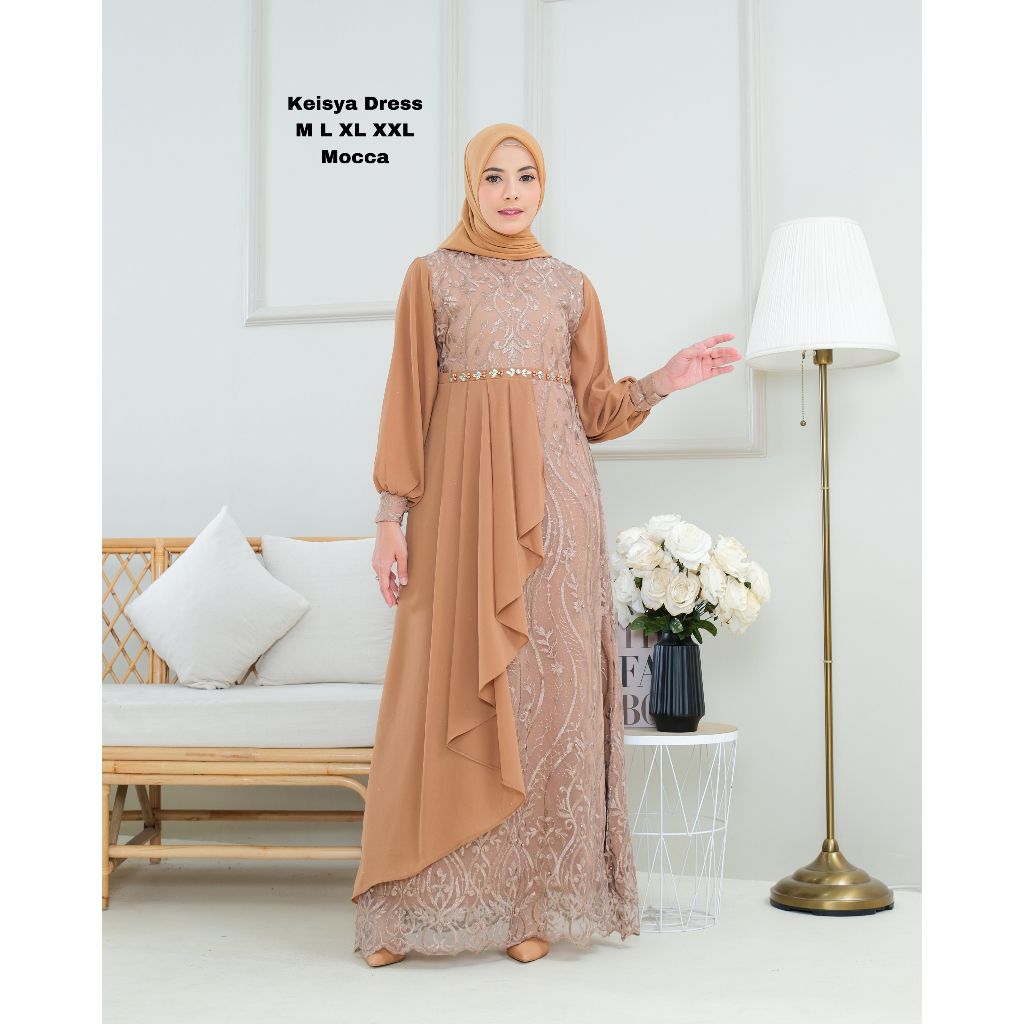 GAMIS KEISYA BAHAN TILE MIX CERUTY PREMIUM ORIGINAL BRAND / GAMIS PESTA / GAMIS KONDANGAN / DRESS SUPER MEWAH / GAMIS PAYET / GAMIS TERBARU / GAMIS MODERN / GAMIS MANUAL / GAMIS BRUKAT