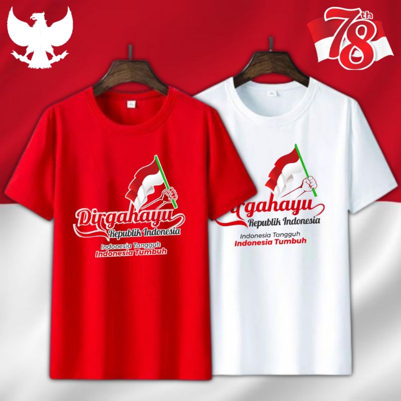 Kaos Dirgahayu Indonesia HUT RI 2023 ke 78 Pria Wanita Anak Dewasa Lengan Panjang Pendek Baju Kaos Kemerdekaan Indonesia 78 Dewasa Kaos 17 Agustus 2023 HUT 78 Baju HUT RI 2023 ke 78 Anak Dewasa Dirgahayu Republik Indonesia Kaos 17 Agustus 2023 Anak Dewasa