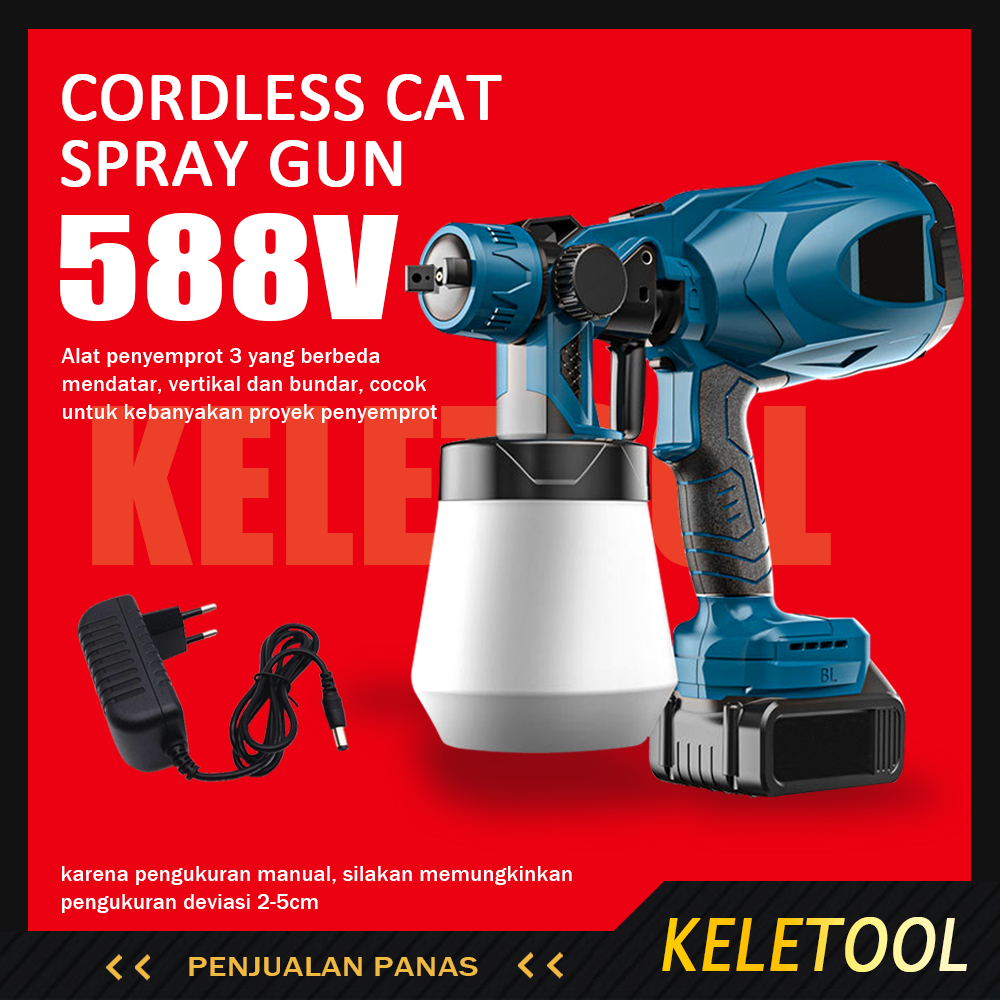 KELETOOL 3500W Cordless Spray cat Gun Alat semprot cat Alat cat tembok kompresor cat baterai Kompsor