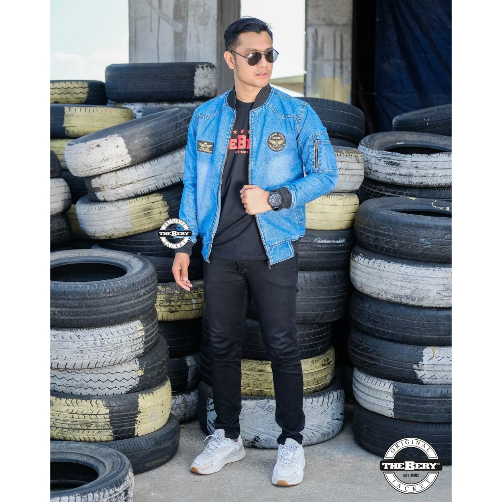 Jaket Jeans Jaket Bomber Jeans Jaket Jeans Bomber Blok