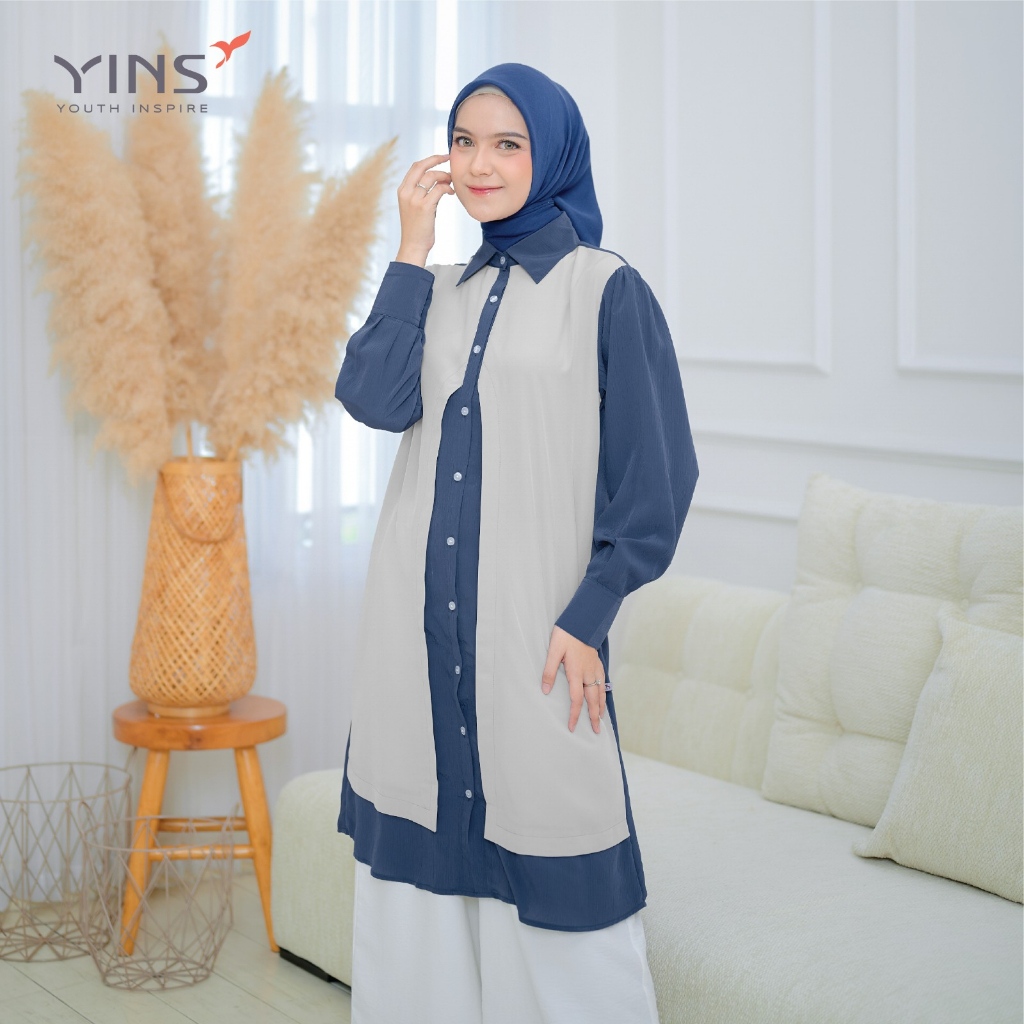 Inspire ITU 92  Bahan Youryu mix Carina Tunik Casual OOTD Kekinian Simple Elegant BISA COD