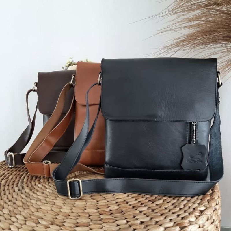 Tas Selempang Pria/Tas Kulit Pria 100% ORIGINAL Kulit Asli Garut Premium