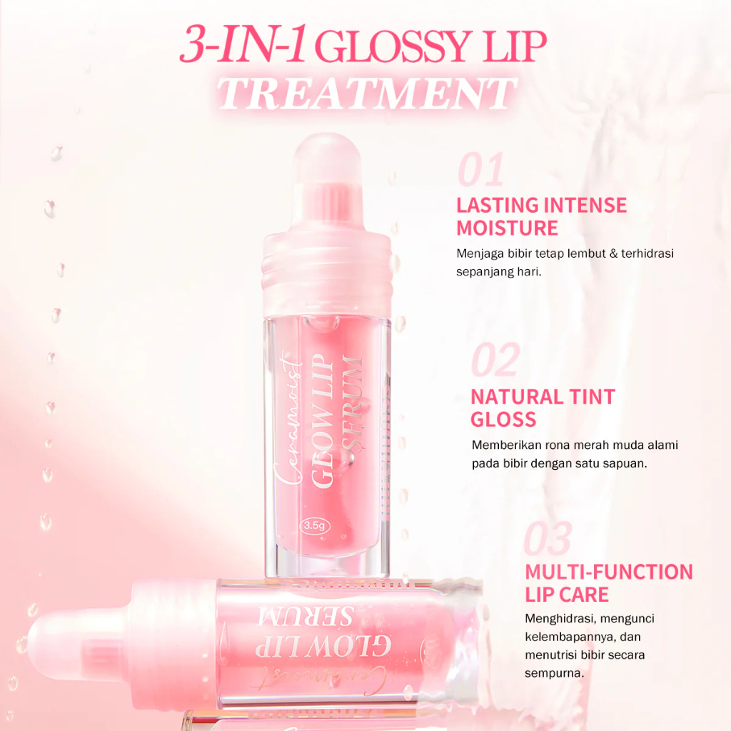 [Per Pc] Barenbliss BnB Ceramoist Glow 3in1 Glossy Lip Treatment Serum