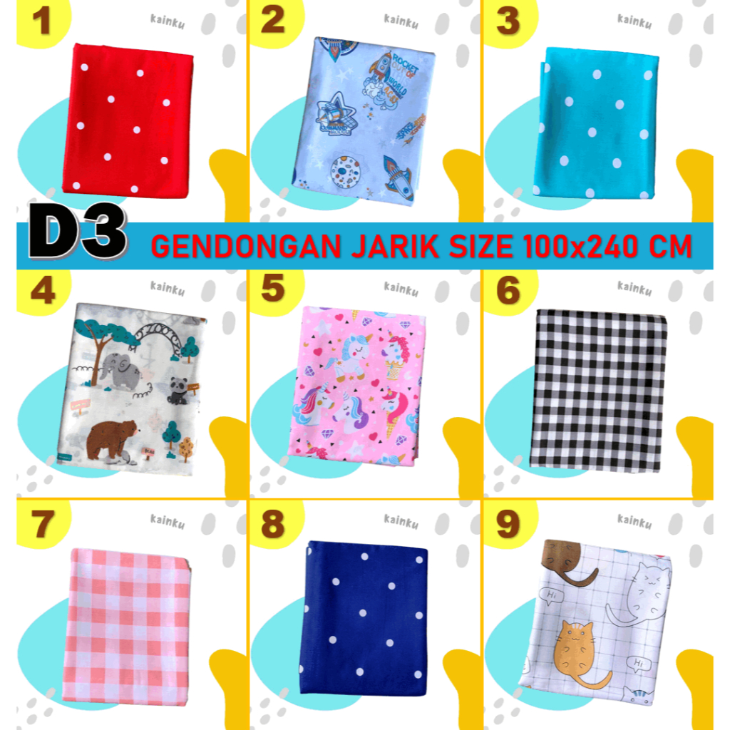 Jarik cukin Karakter Gendongan Selendang Modern Motif Lucu Gendong Bayi Slendang Jarik